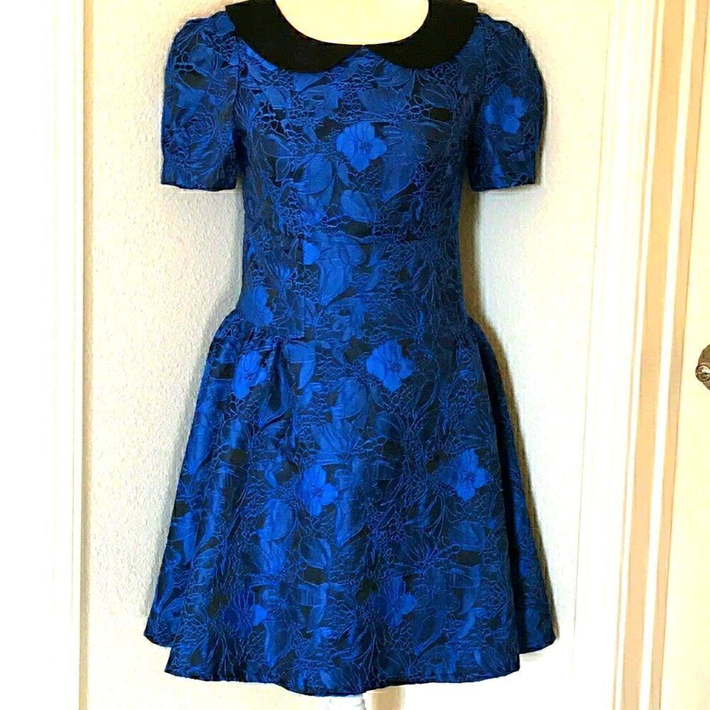 TS Lace  Women Dress Size S Lace Blue & Black